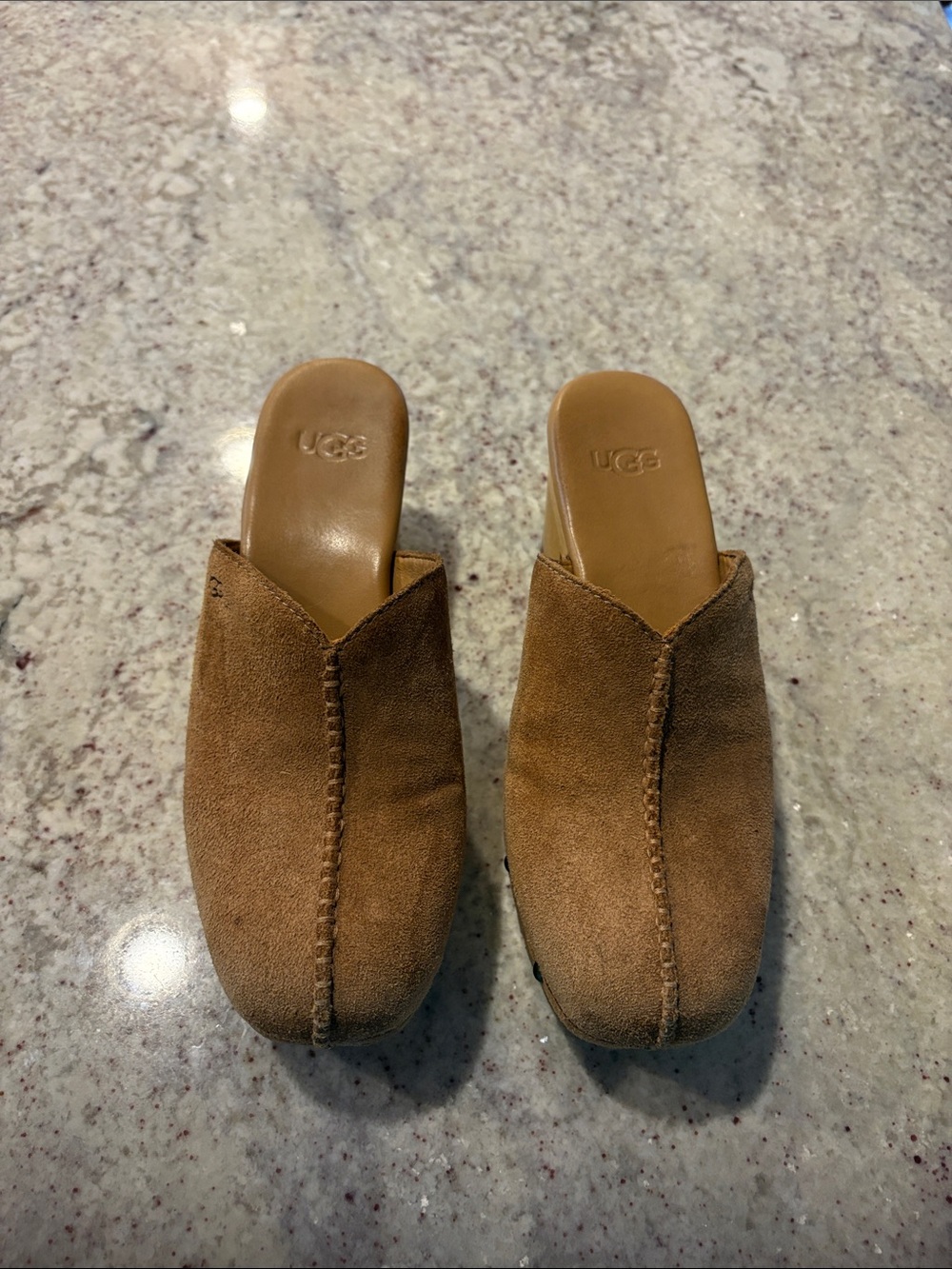 UGG Tan Suede Slip-On Mules